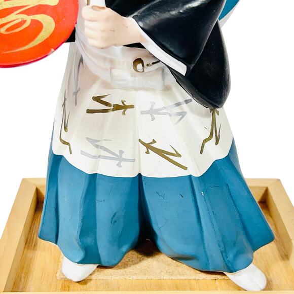 Japanese Vintage Hakata Urasaki Samurai Warrior Clay Doll Figurine with Base - Picture 7 of 16